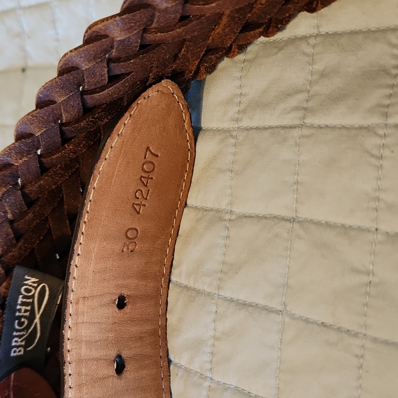 BRIGHTON Women’s Braided Cognac Woven Leather Belt 30 - Picture 4 of 4